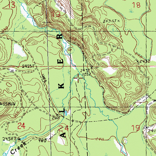 Topographic Map of Lewis Branch Adair Creek, MI