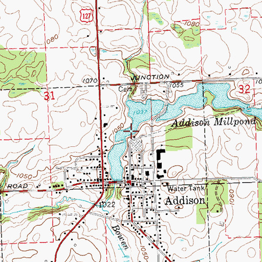 Topographic Map of Addison Millpond, MI
