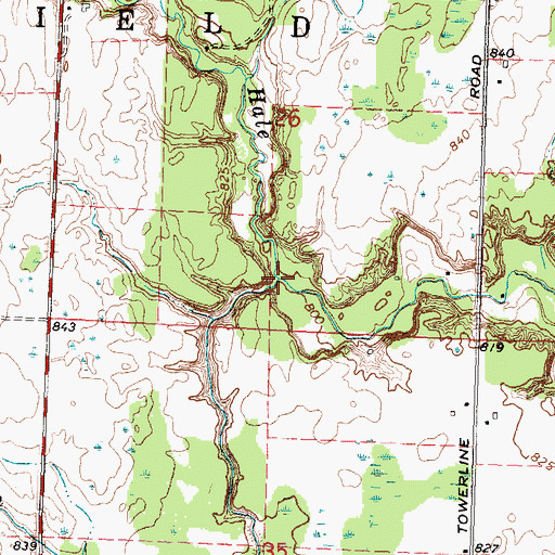 Topographic Map of Addy Drain, MI