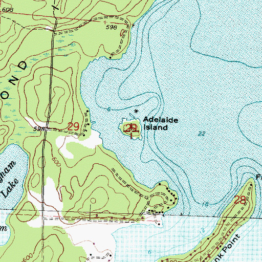 Topographic Map of Adelaide Island, MI