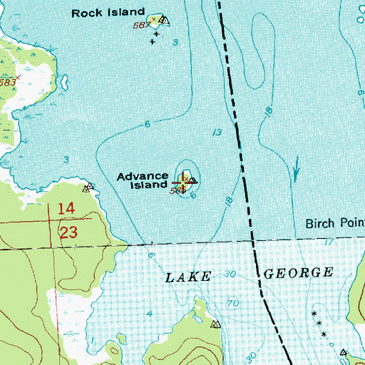 Topographic Map of Advance Island, MI