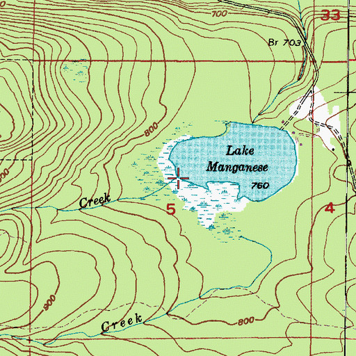 Topographic Map of Aetna Creek, MI