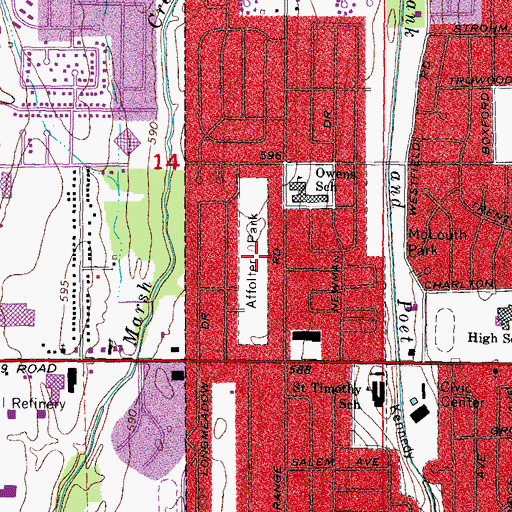 Topographic Map of Affolter Park, MI