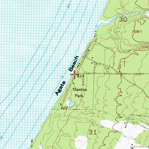 Topographic Map of Agate Beach, MI