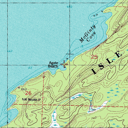 Topographic Map of Agate Beach, MI