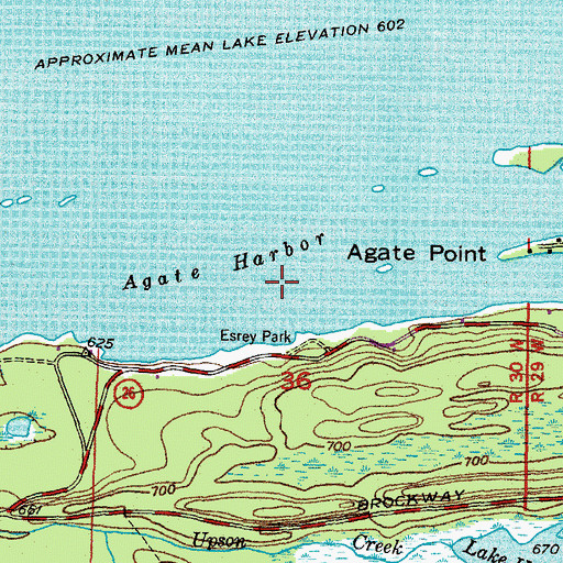 Topographic Map of Agate Harbor, MI