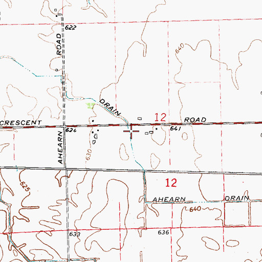 Topographic Map of Ahearn Drain, MI