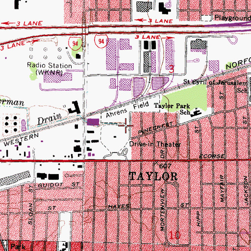 Topographic Map of Ahrens Field, MI