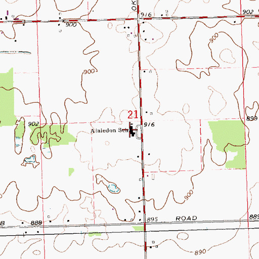 Topographic Map of Alaiedon Elementary School, MI