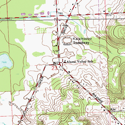 Topographic Map of Alamo Valley School, MI
