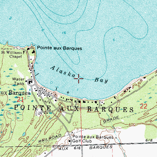 Topographic Map of Alaska Bay, MI