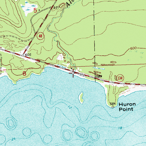Topographic Map of Albany Creek, MI