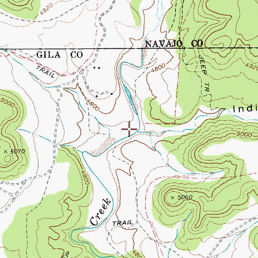 Topographic Map of Indian Canyon, AZ
