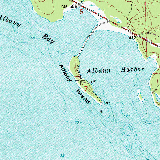 Topographic Map of Albany Island, MI