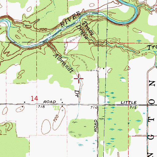 Topographic Map of Albrandt Drain, MI