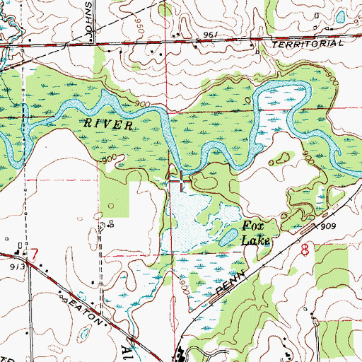 Topographic Map of Albrow Creek, MI