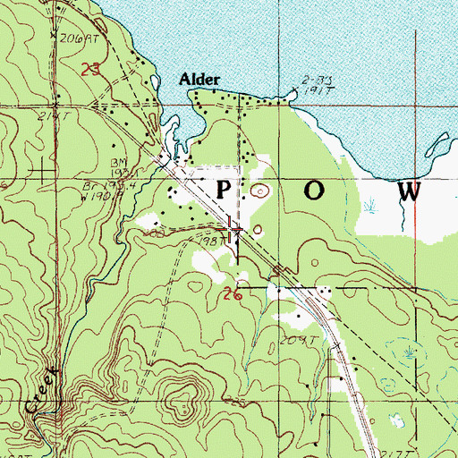 Topographic Map of Alder, MI