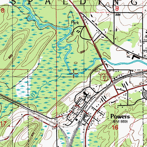 Topographic Map of Alder Brook, MI