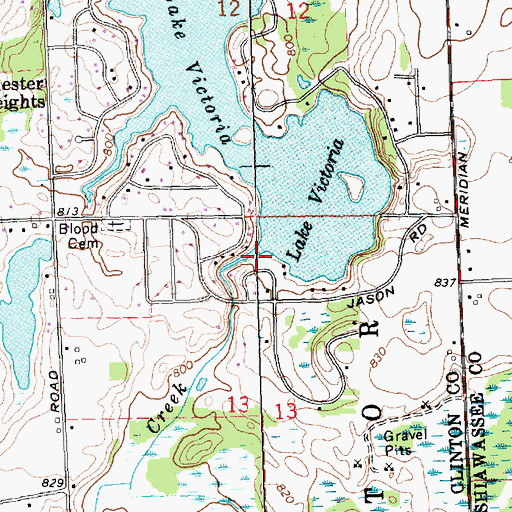 Topographic Map of Alder Creek, MI