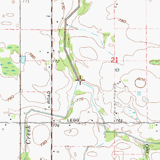 Topographic Map of Alder Creek, MI
