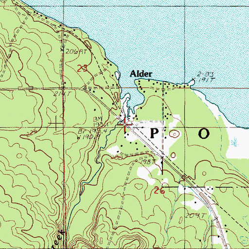 Topographic Map of Alder Creek, MI