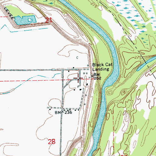 Topographic Map of Black Cat, AR
