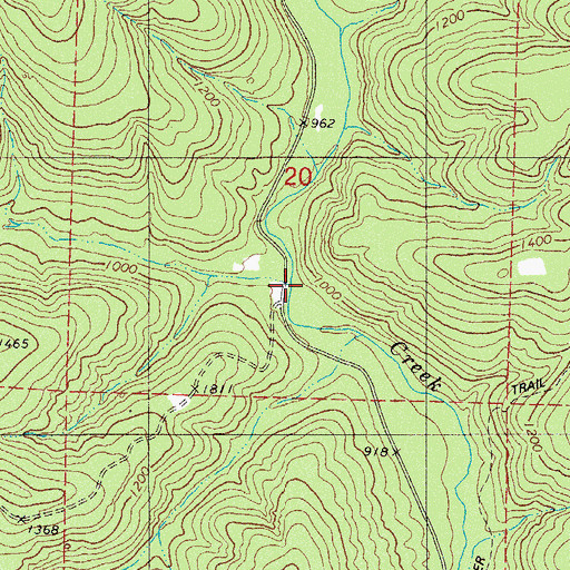 Topographic Map of Lick Creek, AR