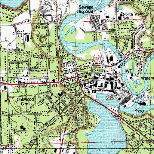 Topographic Map of Allegan, MI