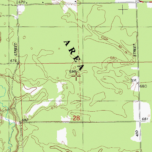 Topographic Map of Allegan State Forest, MI