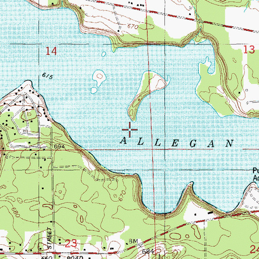 Topographic Map of Lake Allegan, MI