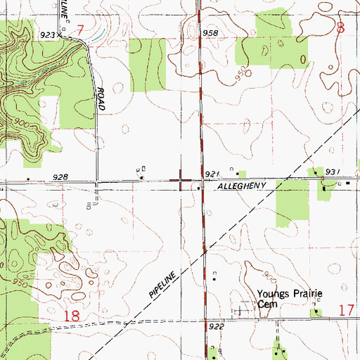 Topographic Map of Allegheny School, MI