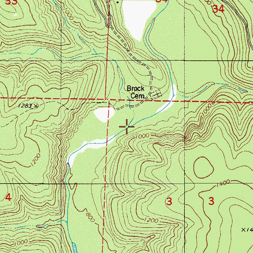 Topographic Map of Payne Creek, AR