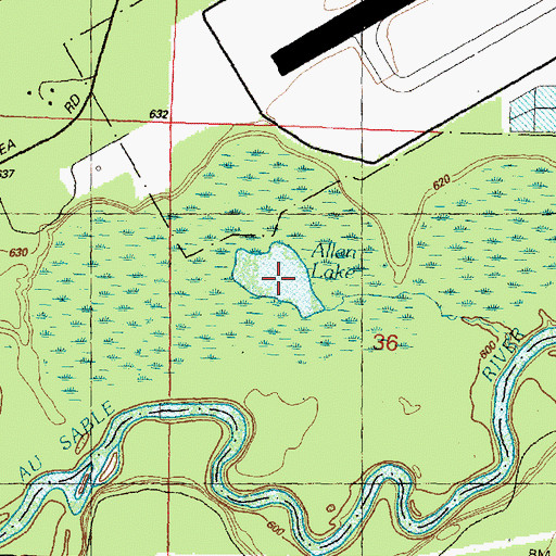 Topographic Map of Allen Lake, MI