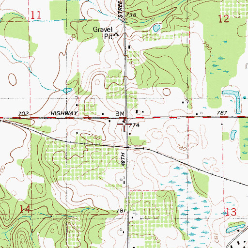 Topographic Map of Allen School, MI