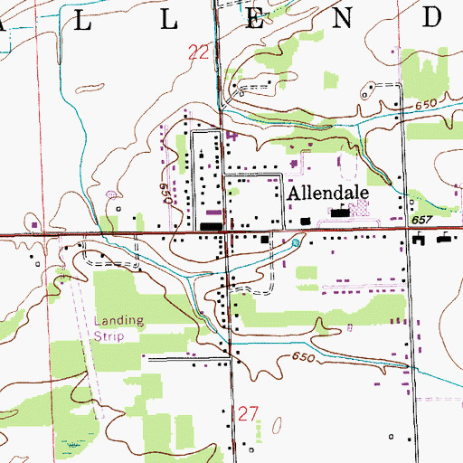 Topographic Map of Allendale, MI
