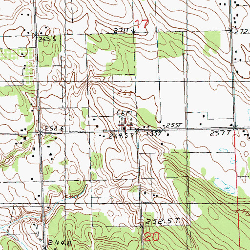 Topographic Map of Allis Cemetery, MI