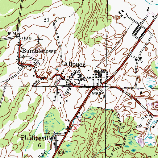 Topographic Map of Allouez, MI