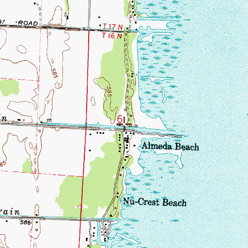 Topographic Map of Almeda Beach, MI