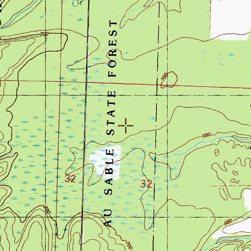 Topographic Map of Alpena State Forest, MI