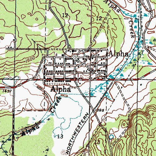 Topographic Map of Alpha, MI