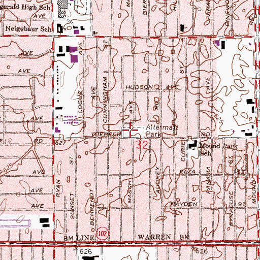 Topographic Map of Altermatt Park, MI