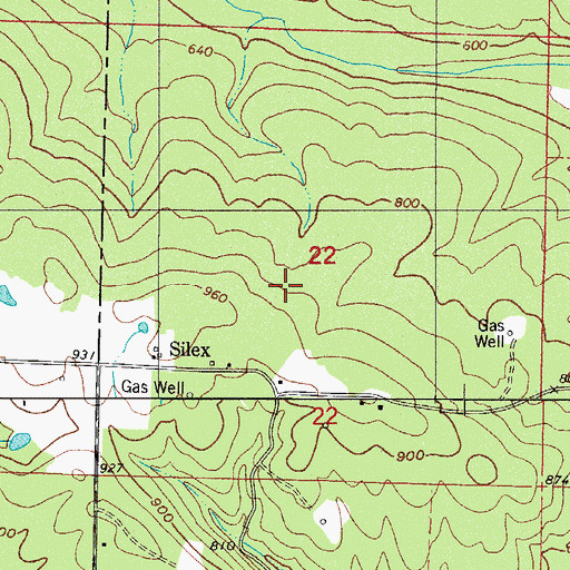 Topographic Map of Silex Gas Field, AR