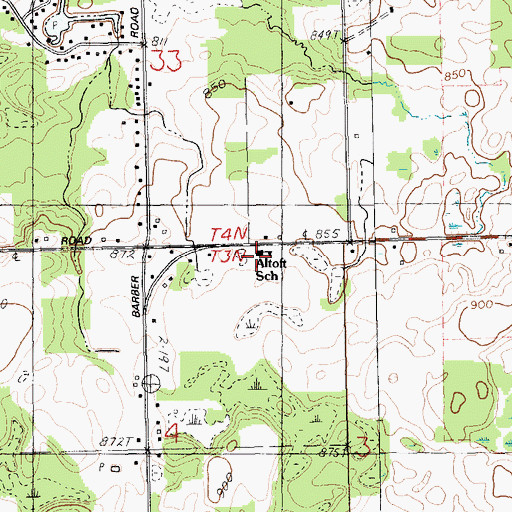 Topographic Map of Altoff School, MI