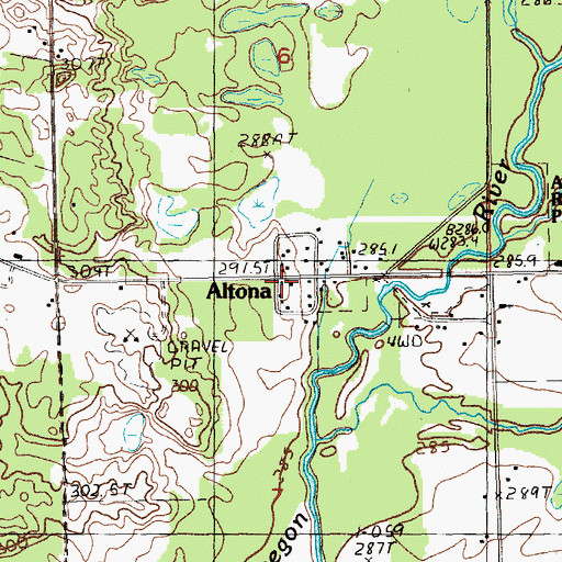 Topographic Map of Altona, MI
