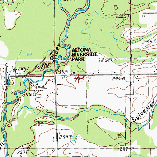 Topographic Map of Altona Cemetery, MI