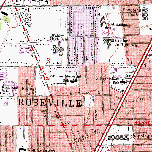 Topographic Map of Alumni Memorial School, MI