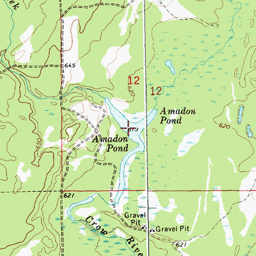 Topographic Map of Amadon Pond, MI