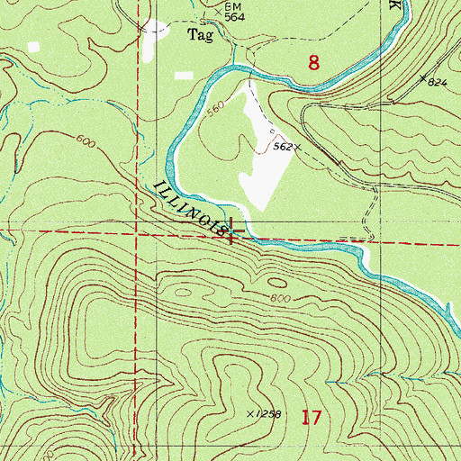 Topographic Map of Bob Bates Fork, AR