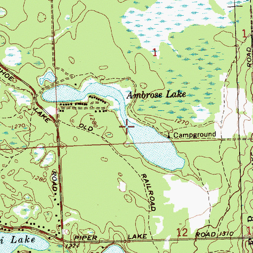 Topographic Map of Ambrose Lake, MI