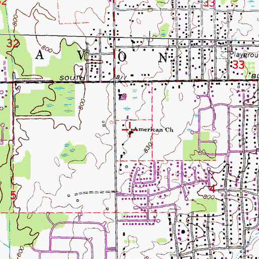 Topographic Map of American Church, MI